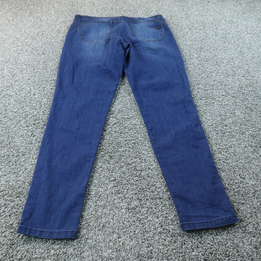 Democracy Jeans Womens 12 Dark Blue Denim Pants Ab Solution Skinny Stretch Flex - Picture 8 of 10